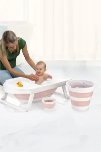 L'essentiel Dětská vanička s kbelíky Bathylda růžovo-bílá