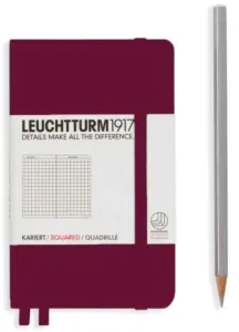 Zápisník Leuchtturm1917 Port Red Pocket čtverečkovaný