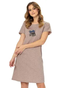 Dámská noční košile s obrázkem Wiolet 1295 LEVEZA Barva/Velikost: béžová tmavá / XXL