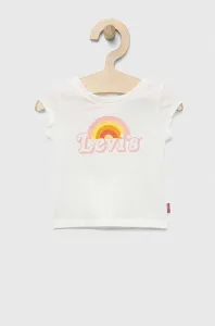 Bavlněné dětské tričko Levi's bílá barva #5046223