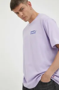 Bavlněné tričko Levi's fialová barva, s potiskem #5938516