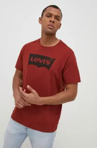 Bavlněné tričko Levi's vínová barva, s potiskem #1978133