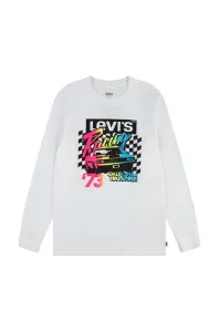 Dětská bavlněná košile s dlouhým rukávem Levi's bílá barva, s potiskem #5036313