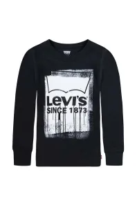 Dětská bavlněná košile s dlouhým rukávem Levi's černá barva, s potiskem #5971855
