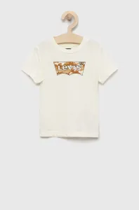 Dětské bavlněné tričko Levi's béžová barva, s potiskem #5405071