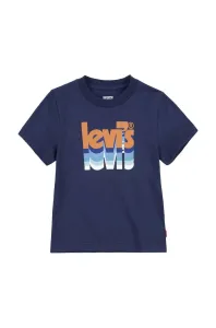 Dětské bavlněné tričko Levi's tmavomodrá barva, s potiskem