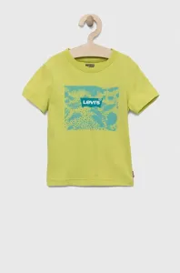 Dětské bavlněné tričko Levi's zelená barva, s potiskem #5036598