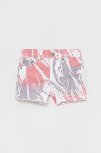 Dětské riflové kraťasy Levi's fialová barva, vzorované, nastavitelný pas