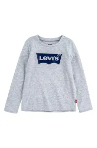 Dětské tričko s dlouhým rukávem Levi's šedá barva