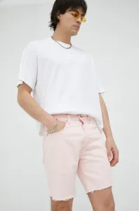 Džínové šortky Levi's pánské, růžová barva