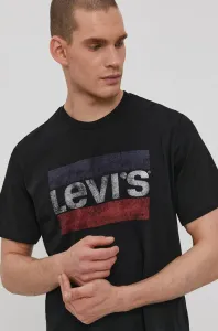 Tričko Levi's pánské, černá barva, s potiskem, 39636.0050-Blacks