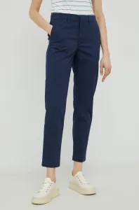 Kalhoty Levi's dámské, tmavomodrá barva, přiléhavé, medium waist