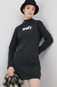 Bavlněné šaty Levi's černá barva, mini, jednoduché #3283896