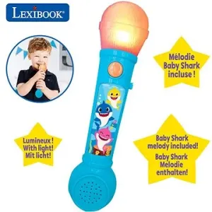 Lexibook Baby Shark Svítící mikrofon s melodiemi a zvukovými efekty