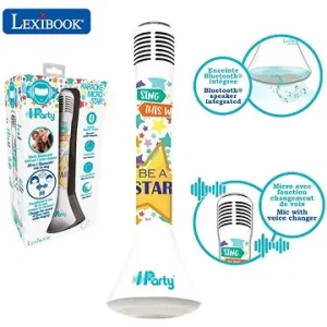 Lexibook Bezdrátový karaoke mikrofon iParty s vestavěným reproduktorem a světelnými efekty #5716002