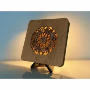 Li-Go Mandala Aum lampa 19x19 cm 2403, Barva dřeva dub B