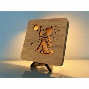 Li-Go Souhvězdí kočky lampa 19x19 cm 3246, Barva dřeva dub B