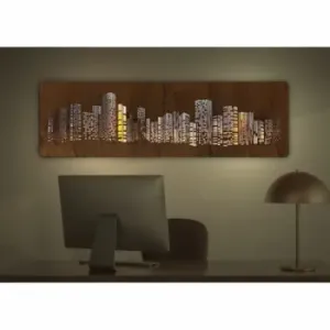 Li-Go Mrakodrapy světelný obraz 125x40cm , Barva dřeva dub B