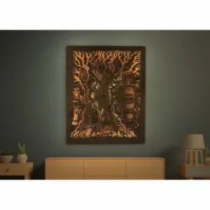 Li-Go Pohádkový strom světelný obraz 72x93cm , Barva dřeva dub B