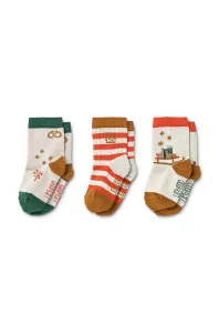 Dětské ponožky Liewood 3-pack béžová barva #4885179