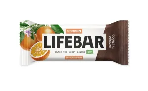 Lifefood Bio tyčinka Lifebar InChoco Pomeranč 40g