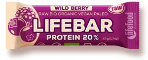 Lifefood Bio tyčinka Lifebar protein lesní ovoce BIO RAW 47g