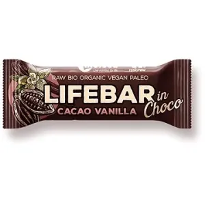 Lifefood Lifebar InChoco S kakaovými boby a vanilkou RAW BIO 40 g
