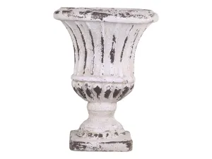 Krémový antik obal na květináč/ váza s patinou L - Ø 32*42cm 65059719 (65597-19)
