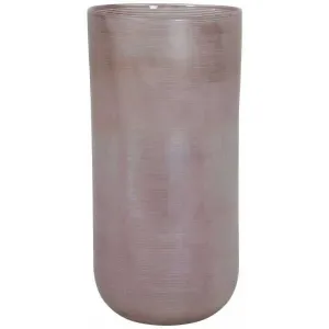Skleněná proužkovaná růžová váza Tallegna - Ø 20*42 cm 5950295