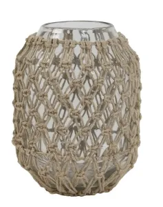 Skleněná váza s jutovým opletením Narona - Ø16*21 cm 5977984