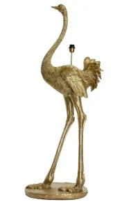Bronzová antik stojací lampa pštros Ostrich bronze - 62*50*146 cm / E27 1735318