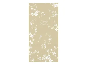 Béžové velikonoční papírové ubrousky s kvítky Happy Easter - 40*40/20*10cm (16ks) 38016-15 #4570814
