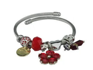 Linda's Jewelry Náramek s přívěsky Red and Ruby Crystal INR055