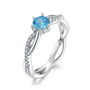 Linda's Jewelry Stříbrný prsten Sapphire Propletení  IPR051 Velikost: 51
