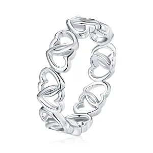 Linda's Jewelry Stříbrný prsten Spojitá Srdce Ag 925/1000 IPR112 Velikost: 51