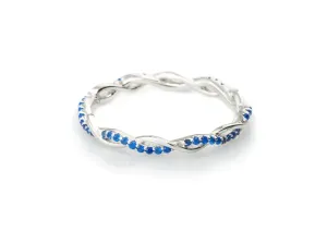 Linda's Jewelry Stříbrný prsten Zirkon Blue Propletení  IPR049 Velikost: 57