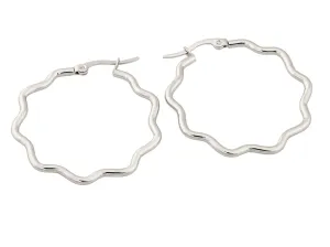 Linda's Jewelry Náušnice Kruhy Vlnění chirurgická ocel IN217
