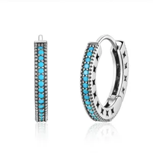 Linda's Jewelry Stříbrné náušnice Kruhy Blue Elegance  IN073