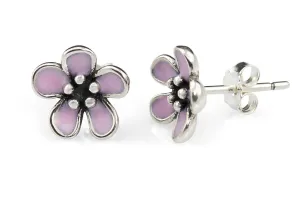 Linda's Jewelry Stříbrné náušnice Flower pink  IN012