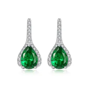 Linda's Jewelry Stříbrné náušnice Ryzí Zelená Ag 925/1000 IN285