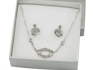 Linda's Jewelry Zvýhodněná sada Dvojitá srdce Ag 925/1000 IS038