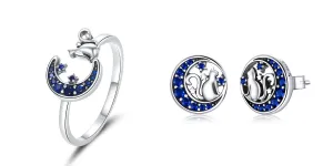 Linda's Jewelry Zvýhodněná sada šperků Kočka na měsíci Ag 925/1000 IS062