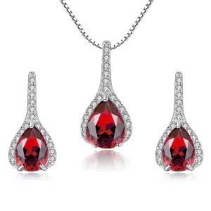 Linda's Jewelry Zvýhodněná sada šperků Ryzí Červená Ag 925/1000 IS082