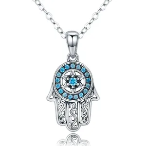 Linda's Jewelry Stříbrný náhrdelník Hamsa Ag 925/1000 INH110