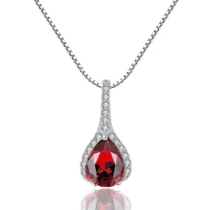 Linda's Jewelry Stříbrný náhrdelník Ryzí Červená Ag 925/1000 INH149