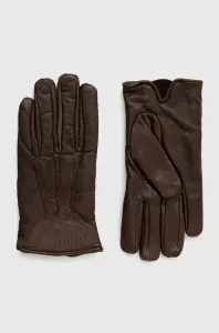 Kožené rukavice Lindbergh pánské, hnědá barva