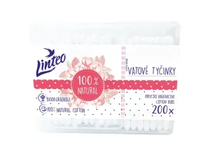 LINTEO - Papírové vatové tyčinky 100% natural 200 ks v boxu