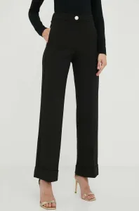 Kalhoty Liu Jo dámské, černá barva, jednoduché, high waist #5938342