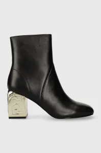 Kožené kotníkové boty Liu Jo SARA 01 dámské, černá barva, na podpatku, SF3059P010222222