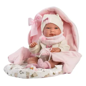 LLORENS - 73884 NEW BORN DOEVČÁTKO- realistická panenka miminko s celovinylovým tělem - 40 c